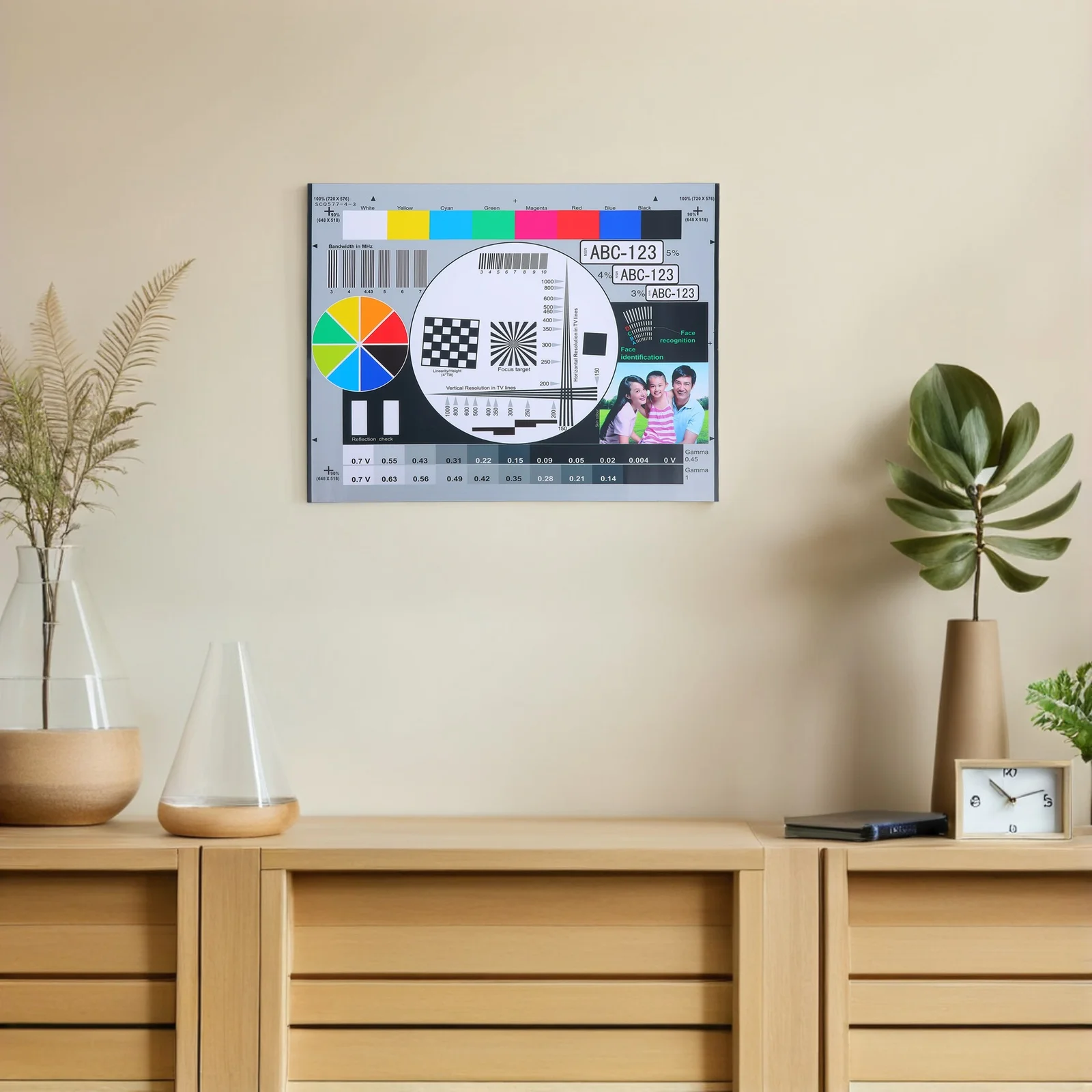 Camera Testing Card High-Resolution Surveillance Calibration Tool Lens Focus Color Accuracy Chart Monitor Display Tester