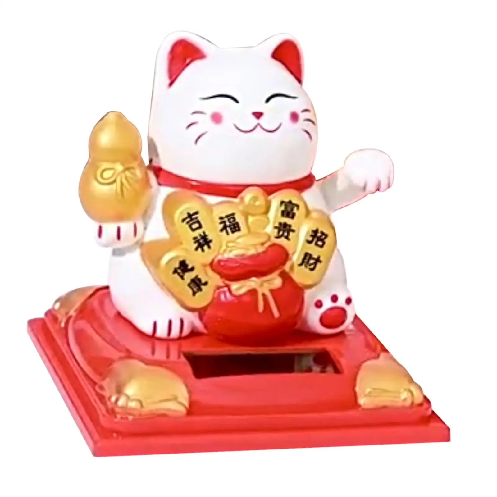 Fortune Lucky Welcoming Cat Business Gifts with Waving Arm Statue for Living Room Dining Room