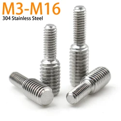 M3 M4 M5 M6~M16 304 Stainless Steel Change Thread Size Reducer Head Bolt Diameter External Thread Double Head Conversion Screw