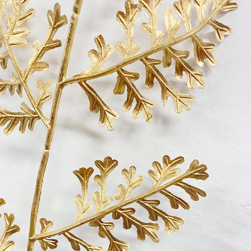 5/10pcs of Gold Artificial Plant Leaves Flowers Tree Leaf Autum Theme Party Wedding Birthday Christmas Chinese new year Decor