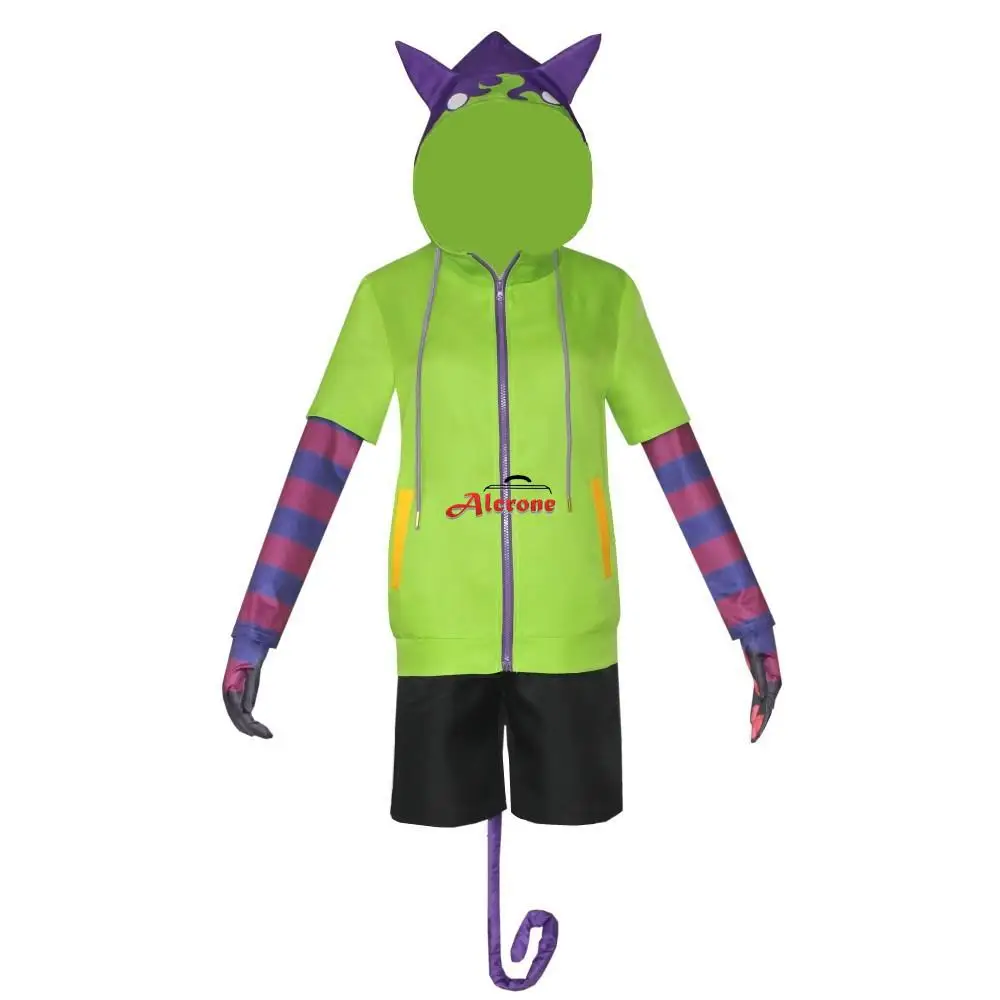 

Anime the Infinity Miya Chinen Cosplay Costume Hooded Zipper Jacket Tail Gloves Party Halloween Outfits