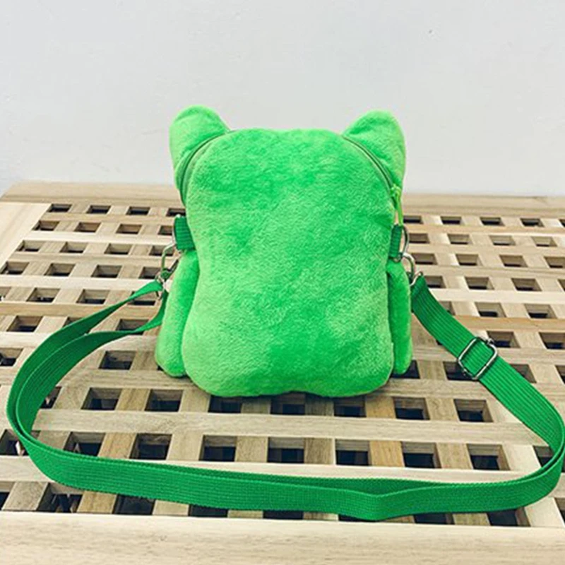 Creative Cartoon Shoulder Bag Cute Green Frog Crossbody Bag Women Messenger Bag Ins Girl Plush Bag Handbag