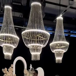 4pcs)Modern Luxury Hanging Ceiling Crystal chandeliers For Wedding Centerpieces church hall wedding