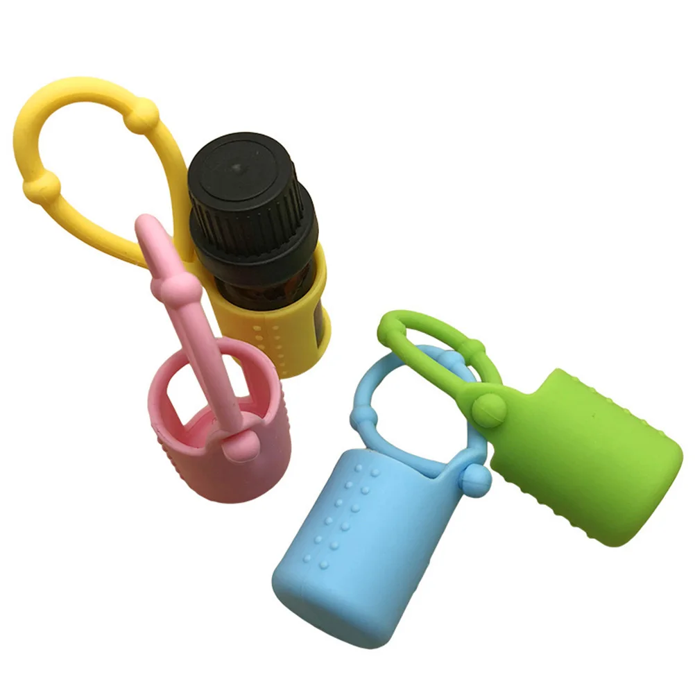 

6pcs Essential Oil Bottle Protector Silicone Covers Anti-Slip Travel Roller Sleeve For Purse Belt Long Use Durable Case