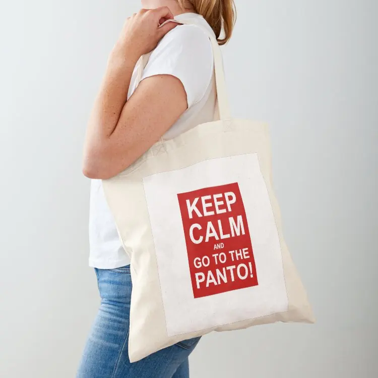 

Keep Calm And Go To The Panto Funny Pantomime Novelty Red Tote Bag woman shopping bag Shopper handbag