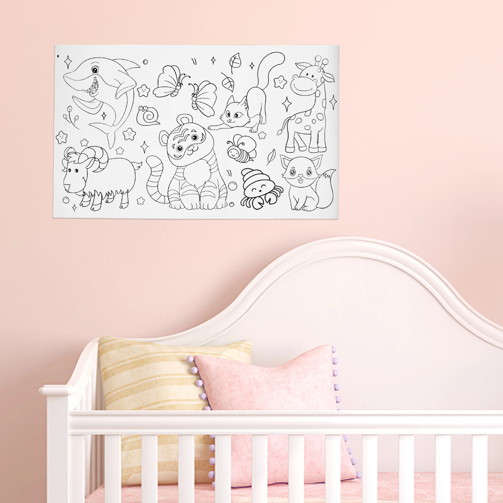 2 قطعة 2 لفات تلوين ملصق رسم لفة الكتابة على الجدران ورق فني للأعمار 2-4 لوحة جدران كبيرة ملصق نشاط ذاتي الصنع #6