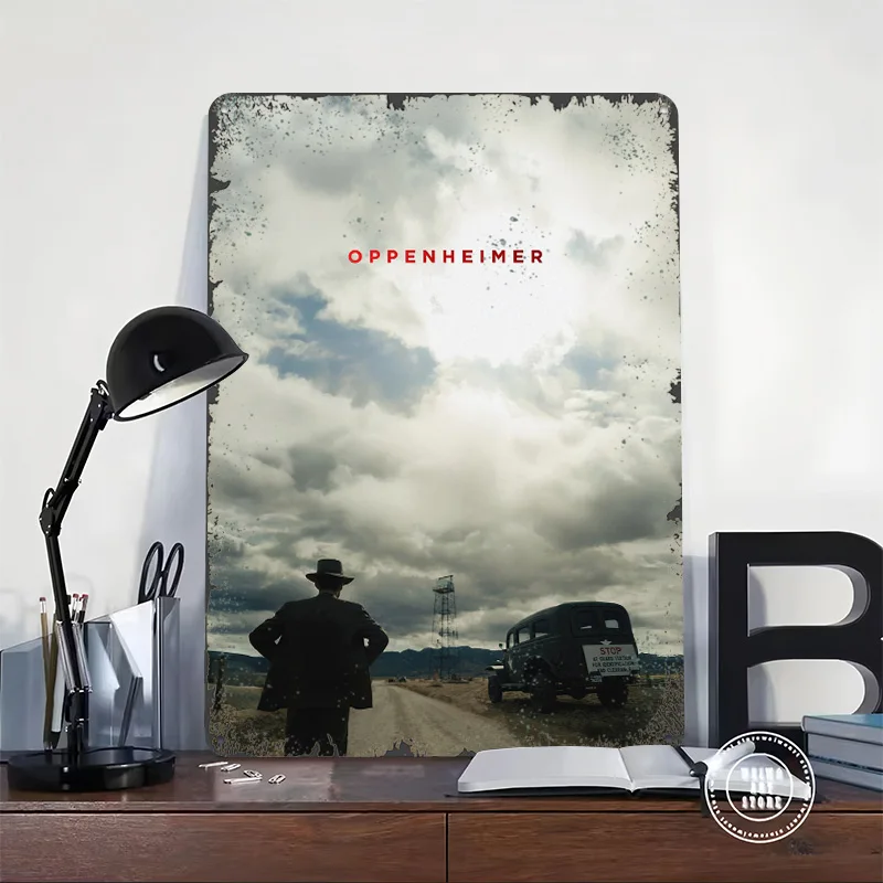 Oppenheimer 3D Texture Metal Poster Customized Wall Art Tin Sign Gift for Mancave Modern Home Decoration Luxury Man Cave Decor