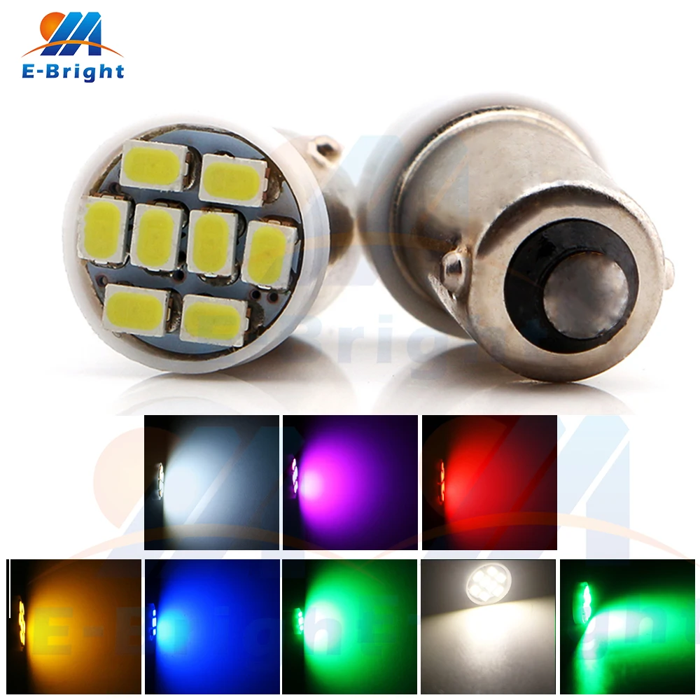 5PCS AC 6V/6.3V DC 12V 24V GE44 47 BA9S Car Reading Map Light 1206 8 SMD LED Bulb Flashlight Pinball Battery Game Lamp White