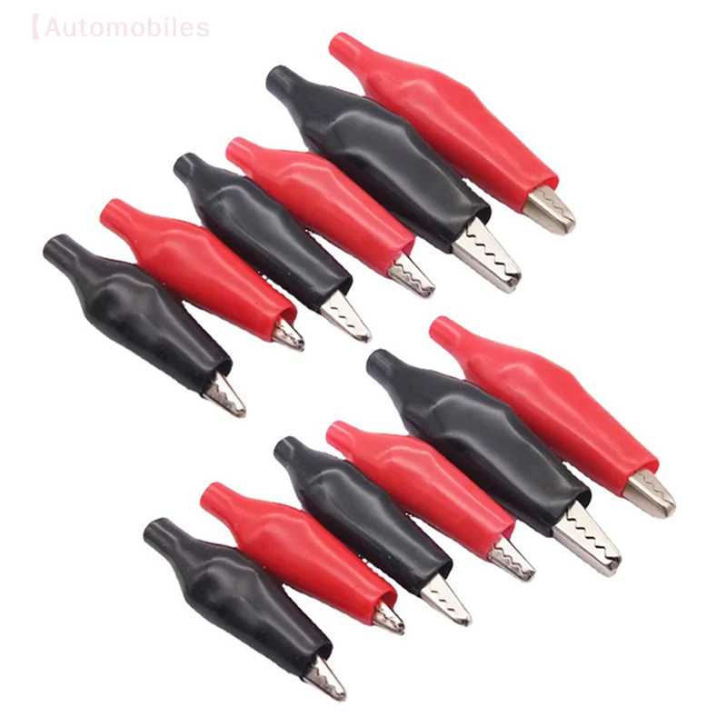 12 Pcs 28MM Black Red Blue Black Yellow Soft Plastic Coated Testing Probe Mini Alligator Test Clips