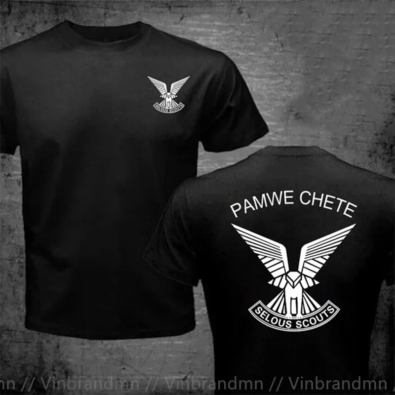 Camiseta con Logo de Rhodesian Zimbabwe Selous Scouts Pamwe Chete, camiseta para hombres y mujeres, novedad creativa, camiseta verde militar de verano para hombre