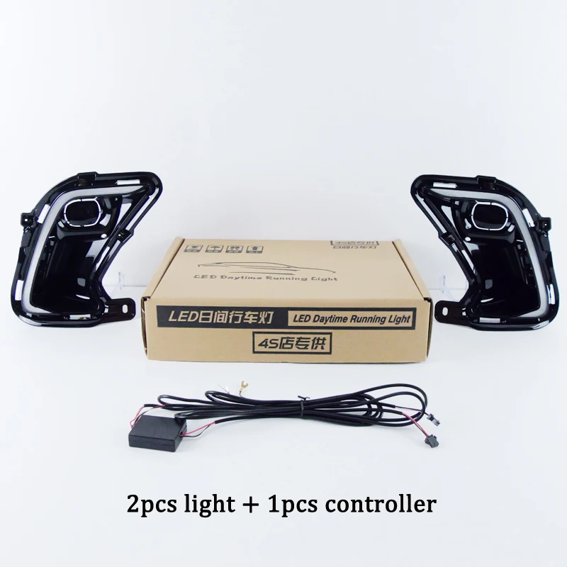 

Car LED DRL Daylight For Toyota Grand Highlander 2024 2025 Yellow Turn Signal Indicator Daytime Running Light Fog Lamp Headlight