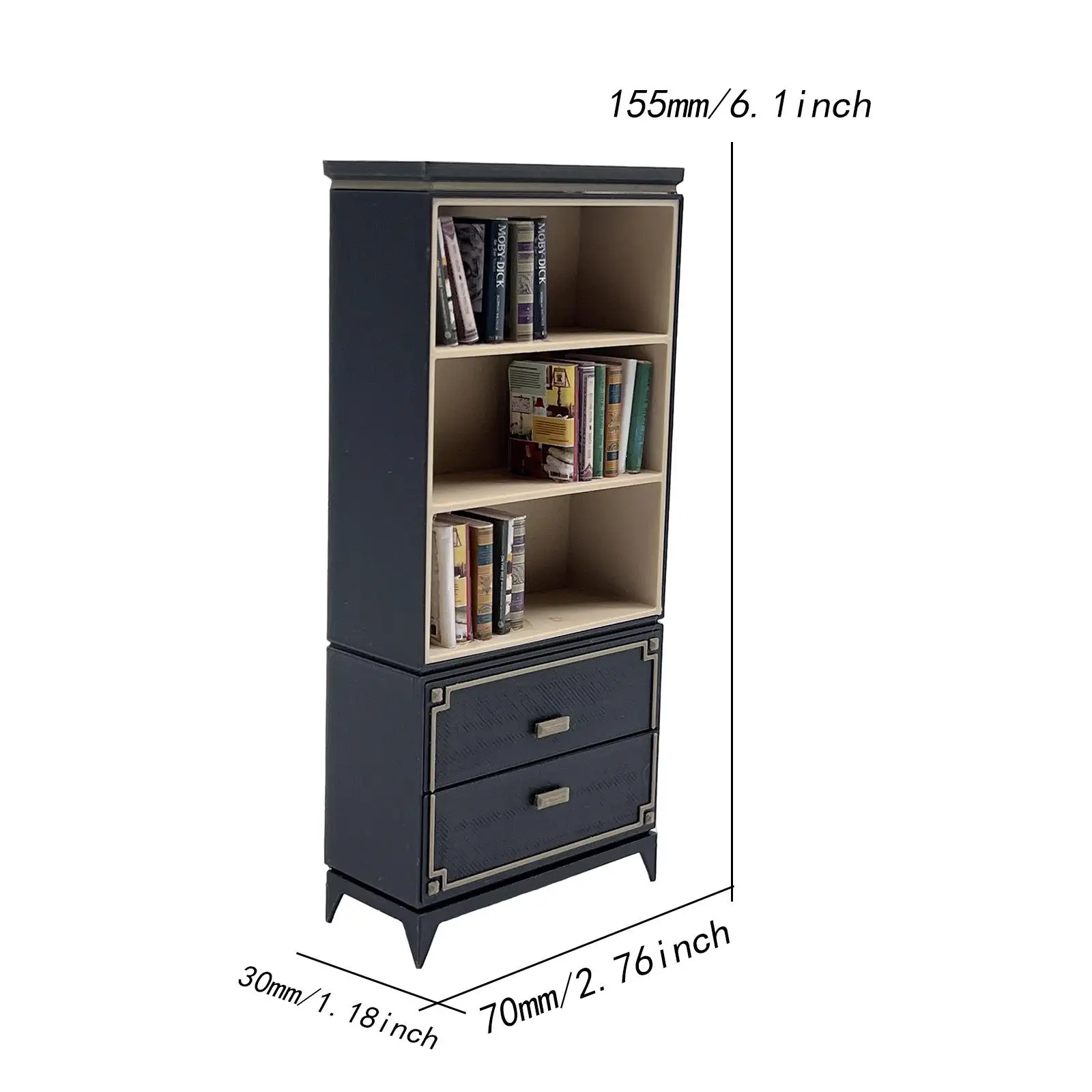 Decorazione per libreria per casa delle bambole in scala 1:12 Decorazione da collezione artigianale Micro modello di paesaggio Mobili per casa delle bambole Mini armadio di stoccaggio