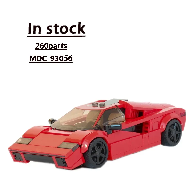 MOC-93056 Red Classic 40th Anniversary Supercar Building Block Model 260 Parts Adult Kids Birthday Building Blocks Toy Gift