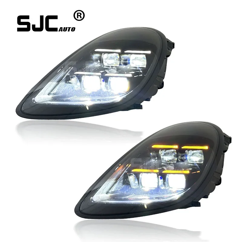 

Автоматический головной фонарь SJC для Porsche Cayman Boxster 981 2012-2016, обновленные автомобильные аксессуары, светодиодные фары в матричном стиле, светодиодные фары