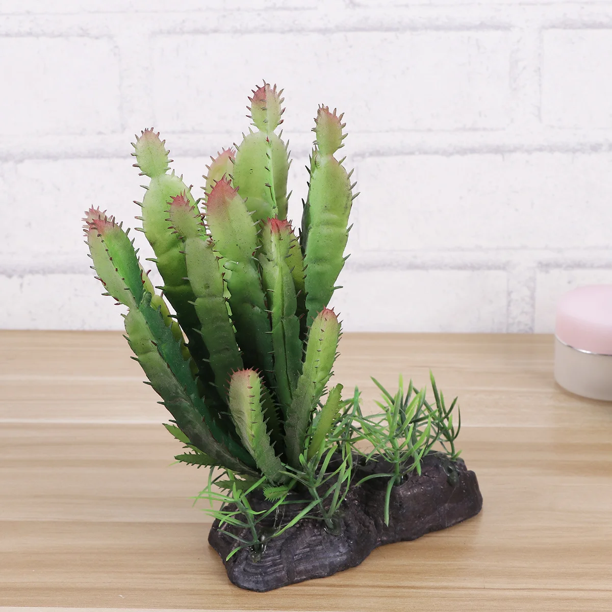 

Simulated Artificial Terrarium Decor Green Fake Plants For Reptile Turtle Fish Tank Pet Nest Habitat Decoration