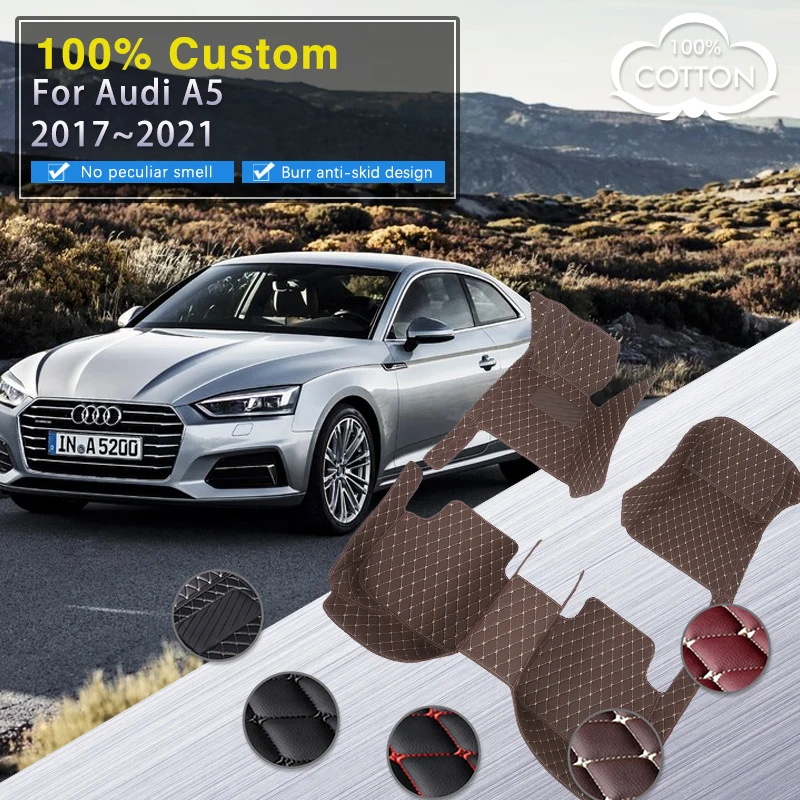 

Car Mats For Audi A5 8W6 2017~2021 Rug Durable Carpet Set Auto Interior Parts Luxury Leather Floor Mat Car Accessories 2 Door