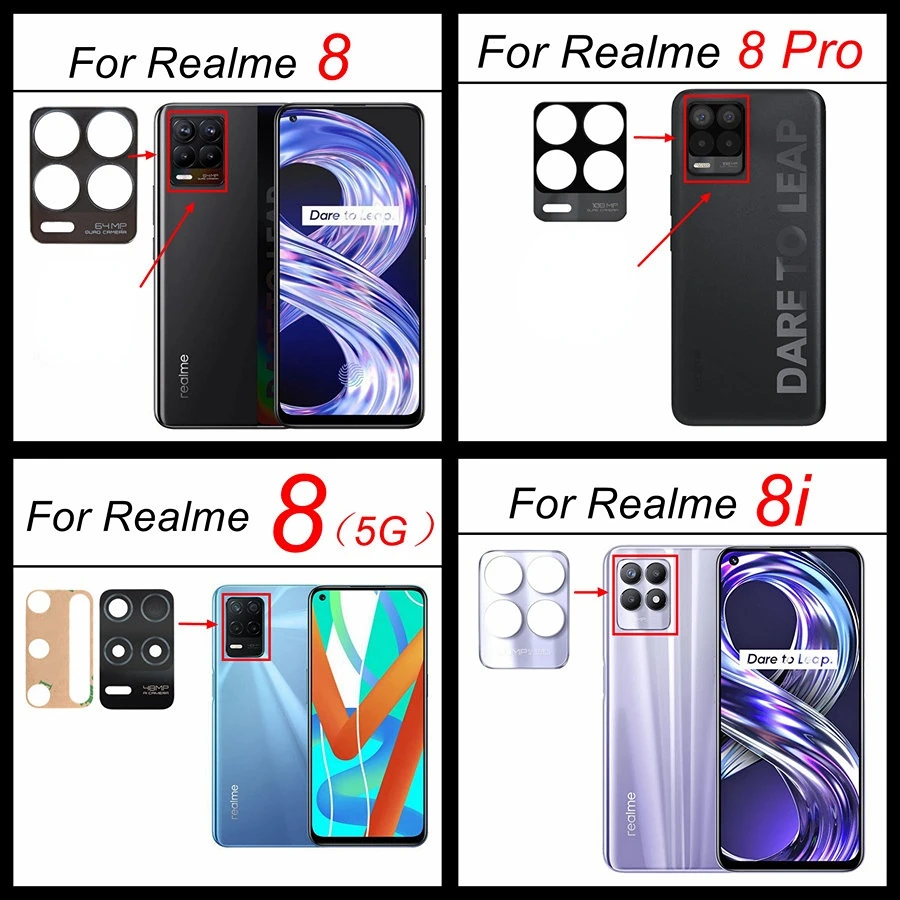 DRKITANO Main Rear Back Camera Glass Lens For Realme 8 Pro 9 5G Camera Glass Cover Replacement Spare Parts With Adhesive Tape