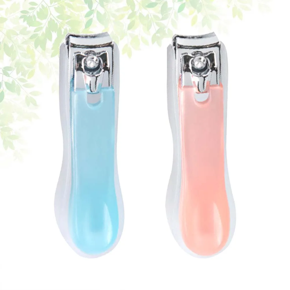 طقم ماكينة قص أظافر من الفولاذ الكربوني مكون من قطعتين مع أكمام واقية، ماكينة قص أظافر متينة للنساء والرجال #2