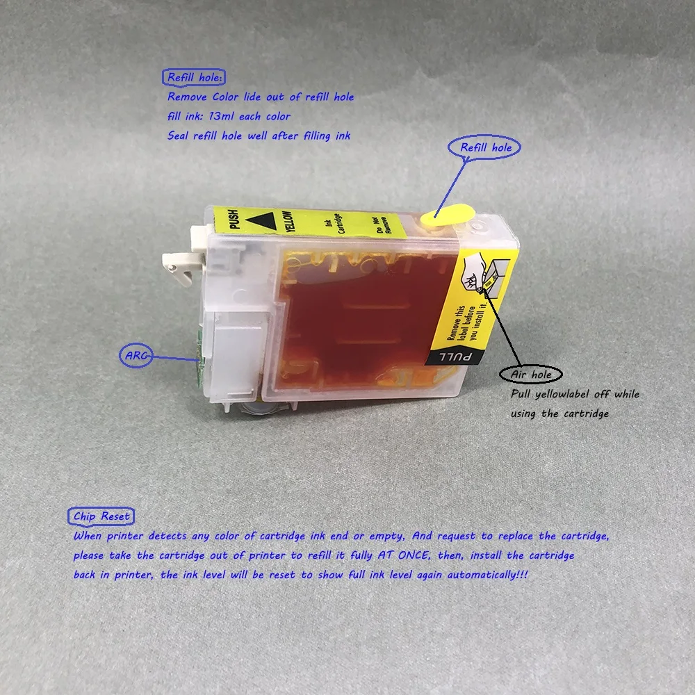 1Set 603XL T03A1-4 Empty Refillable Ink Cartridge for Epson XP-2100 XP-2105 XP-3100 XP-3105 XP-4100 XP-4105 WF-2810 WF-2830