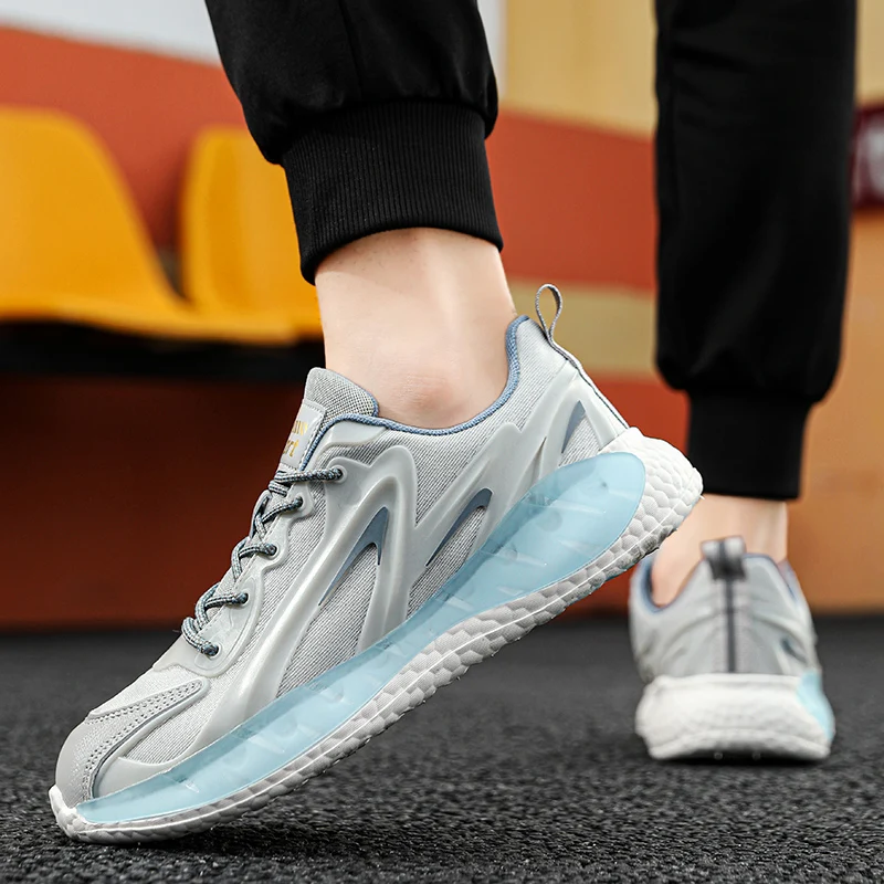 

2024, простые кроссовки, кроссовки, мужские дышащие удобные прогулочные туфли, модные нескользящие резиновые кроссовки с попкорном, светящиеся в темноте