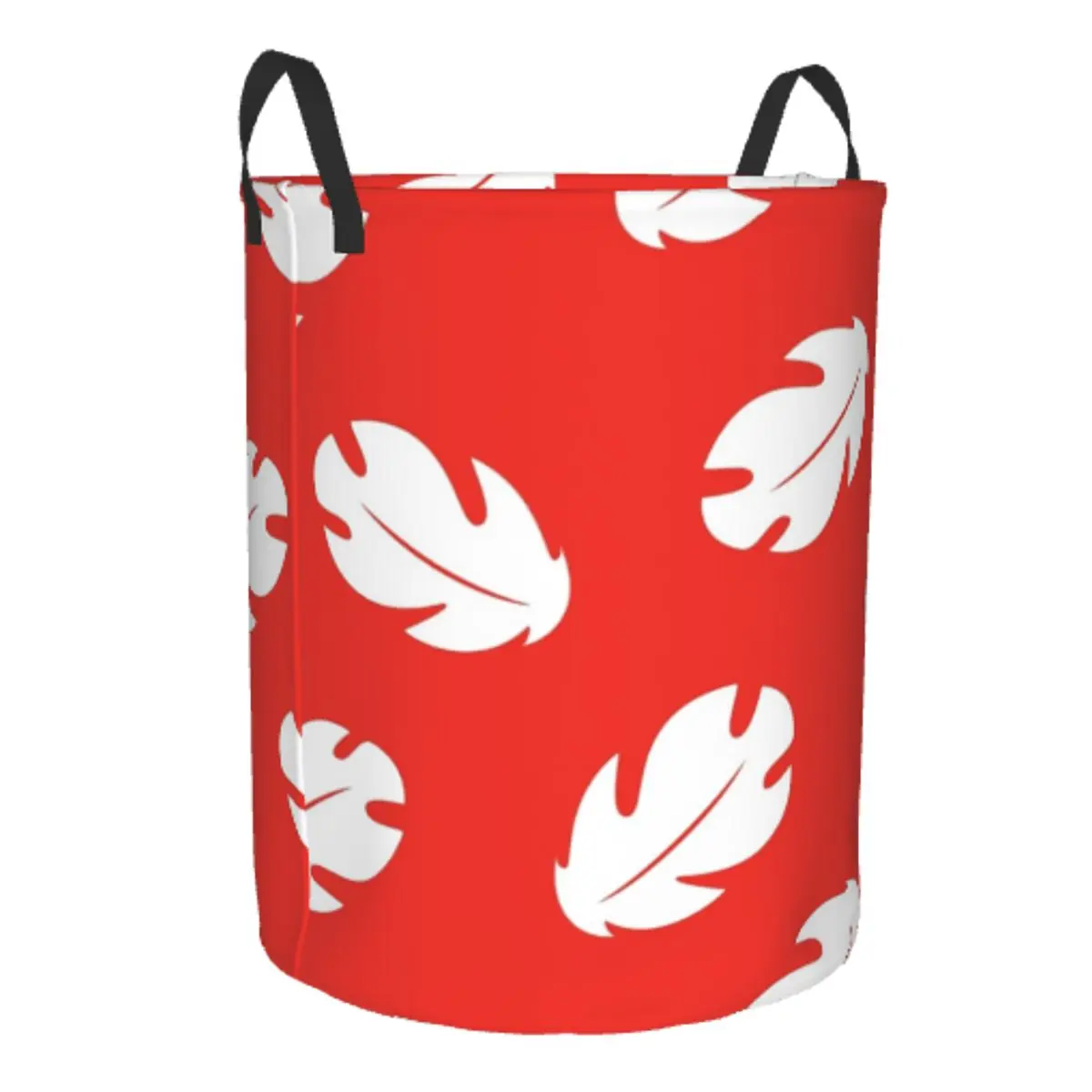 Round Single-Layer Dirty Clothes Basket Stitch Space-Saving Laundry Hamper with Sturdy Handles for Easy Carrying