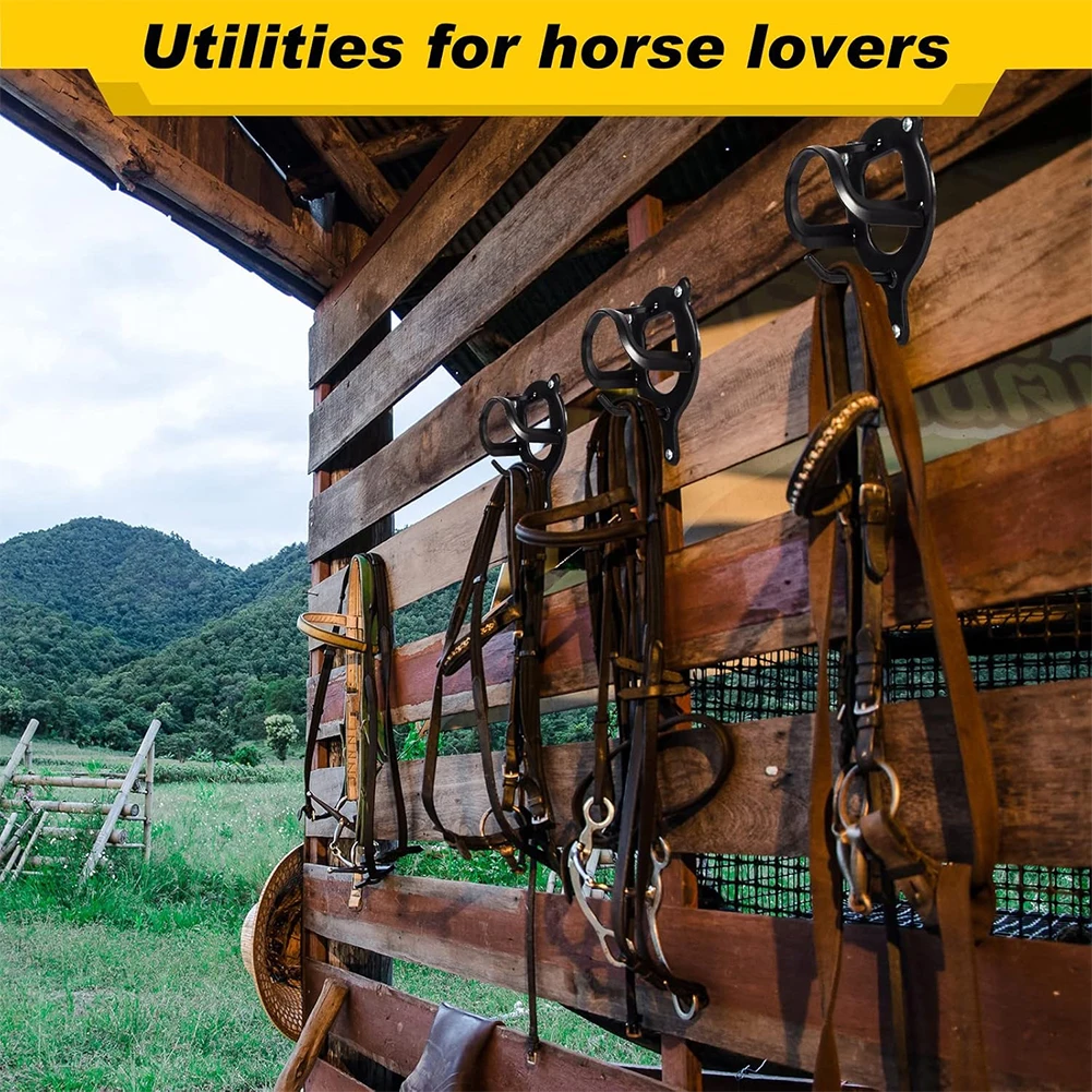 Horse Bridle Rack with Tubes and Screw Horse Tack Storage Halter Hanger Wall Mounted Bridle Holder for Horse Barn Supplies