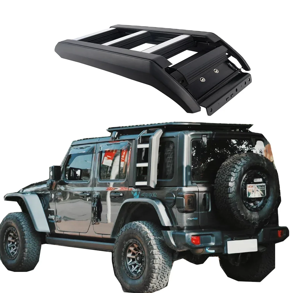 

JL1271 Side Ladder Black Aluminum Alloy Side Climb Ladder Rear Foldable Ladder Fit For Jeep W rangler JL 18+