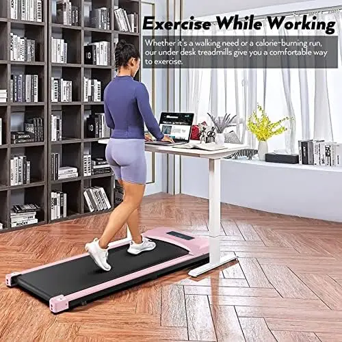 Walking Pad Treadmill, 2.5HP Under Desk Treadmill Portable, Desk Treadmill for Office Under Desk, Walking Treadmill Electric Qui