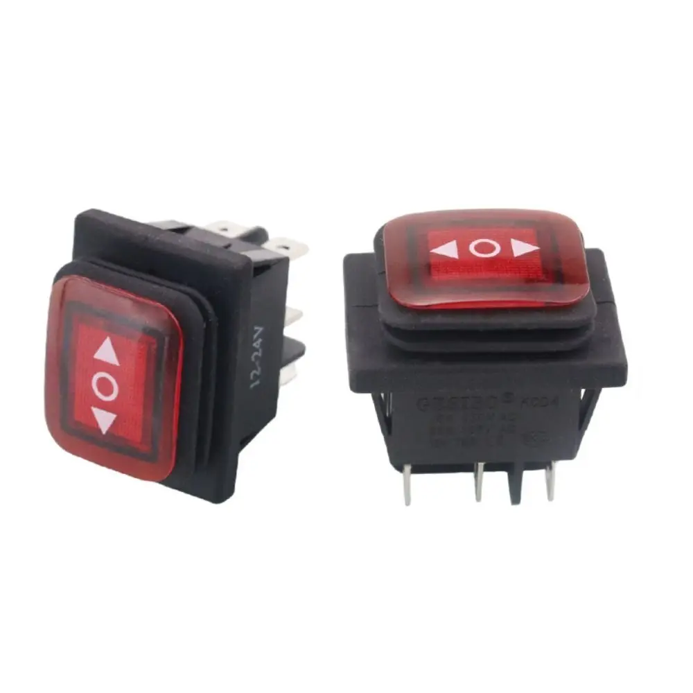 Durable Momentary Polarity Toggle Switch Waterproof DC 12V 10A Reverse Switch Rocker 6 Pin 3 Position