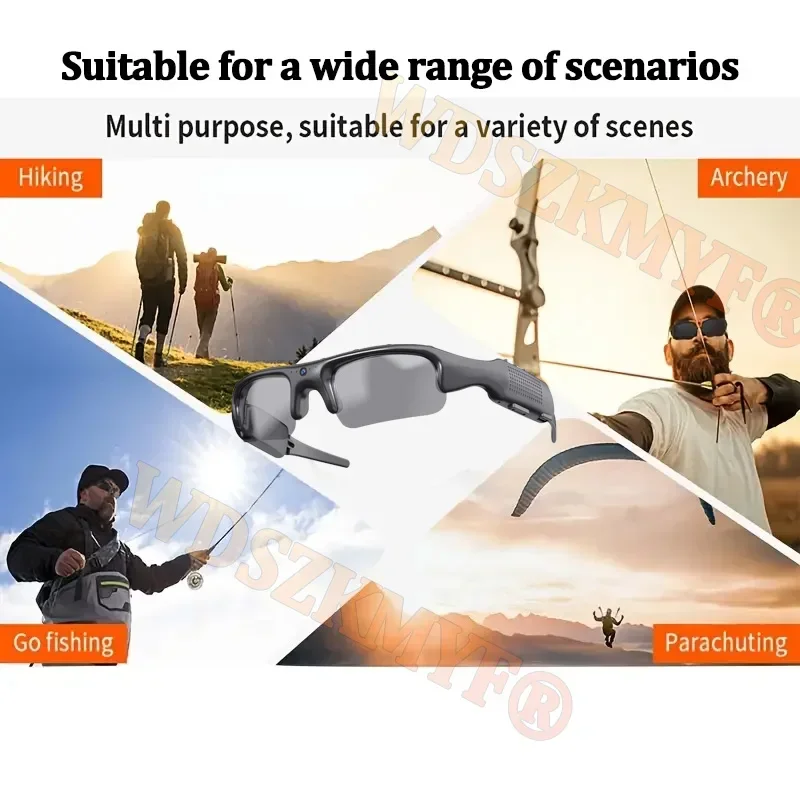 نظارات WIFI 1080P HD الذكية، نظارات الفيديو، كاميرا رياضية صغيرة، كاميرا DV خارجية، زاوية واسعة 170 °   الكاميرا، ركوب الدراجات النارية،