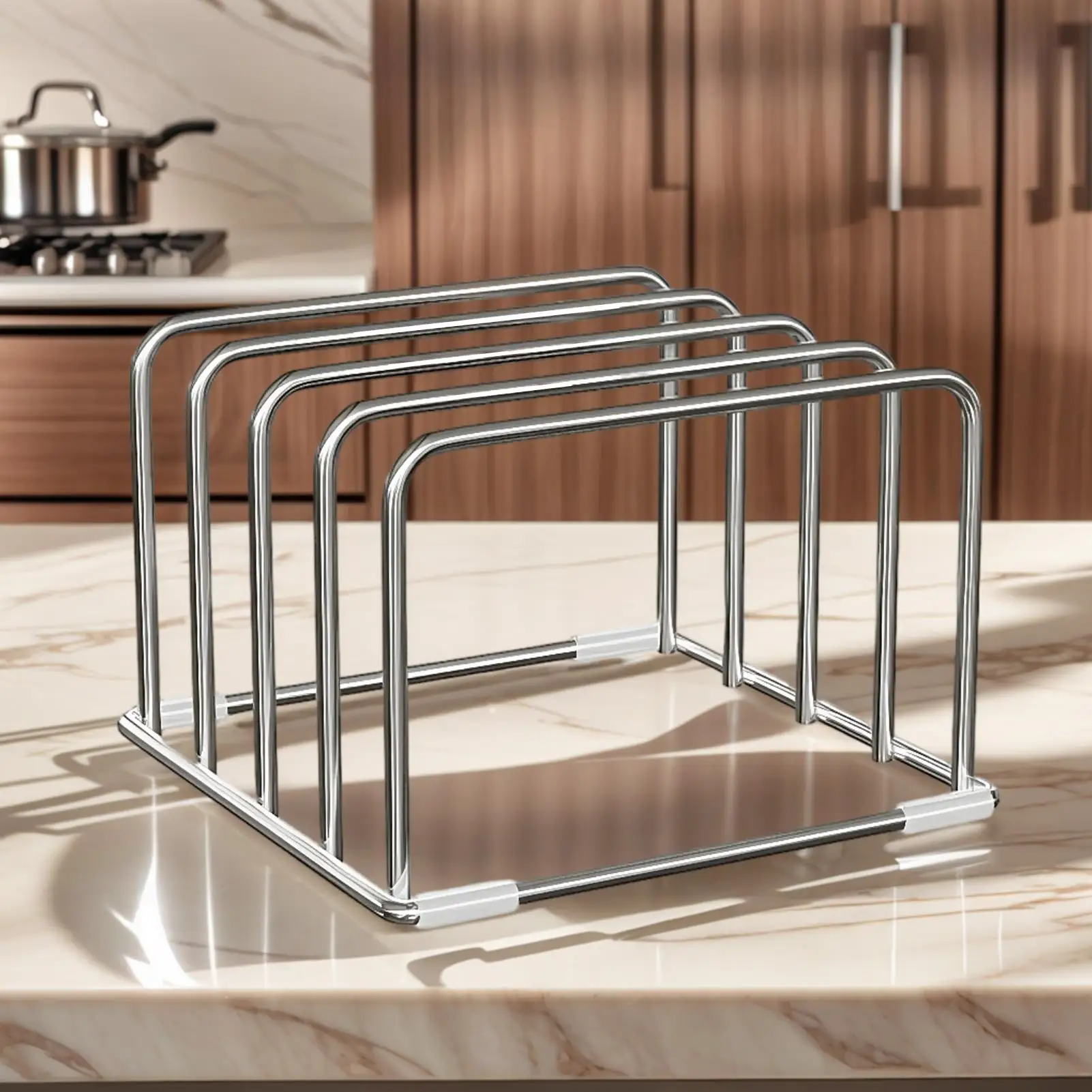 Cutting Board Holder Stainless Steel Rustproof Organizer Cutting Board Organizer for Offices Books Files Cookware Pans Home