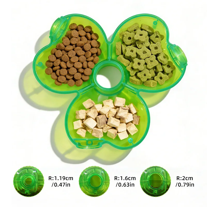 New Three Leaf Clover Rotating Leakage Feeding Launch Cat Toy Adjustable Fixture Dog Freeze Dried Snack Cat Feeder