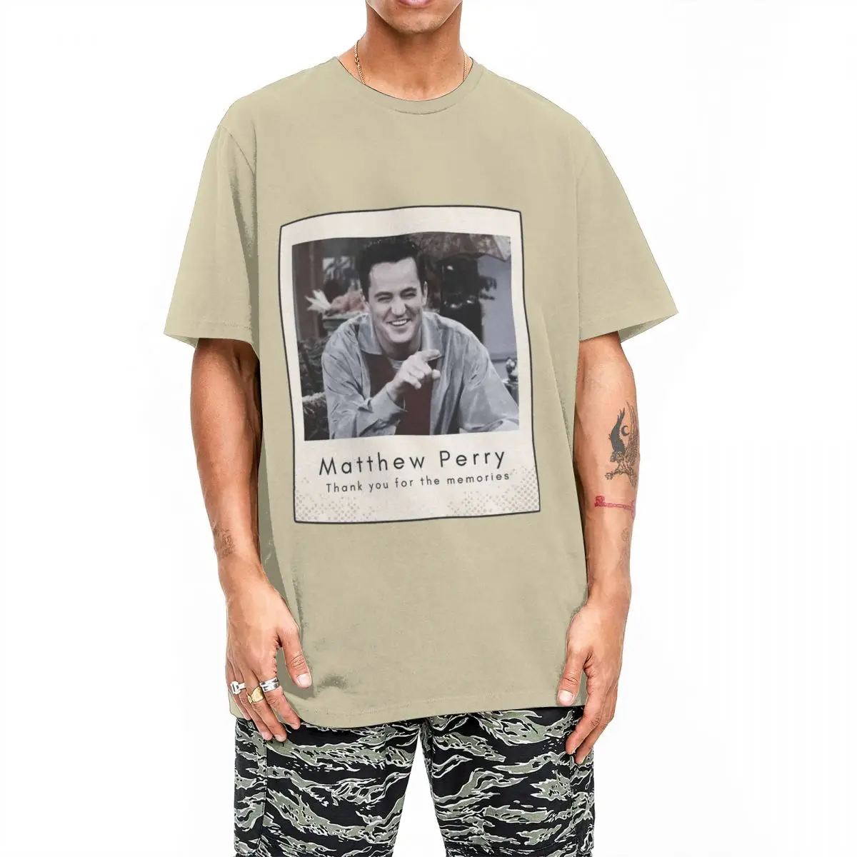 Matthew Perry Homage Rip T Shirt for Men Women 100% Cotton Vintage T-Shirts Crew Neck Tee Shirt Short Sleeve Tops 4XL 5XL 6XL