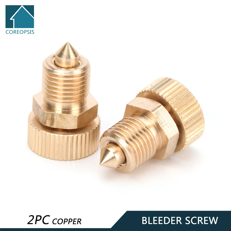 Copper High Pressure Air Bleed Screw Safety Bleeder Valve Spare Parts 3-Stage Pump Replacement Kit PCP Air Pumps Parts 2pcs/set