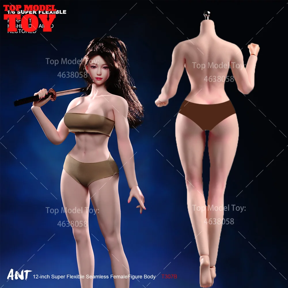 

ANT T307 масштаб 1/6, большая грудь, мускулистая спортивная тонкая талия, женское тело с макияжем, 12 дюймов, гибкая фигурка солдата, куклы