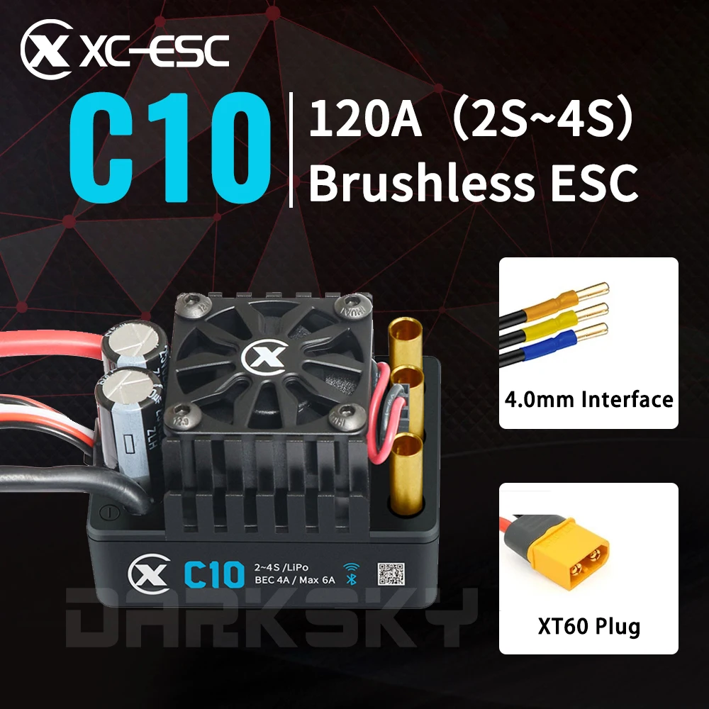 

XC-ESC C10 120A Sensorless Brushless ESC 2~4S Lipo Battery For 1/10 RC Model Cars TRUCK Buggy Crawler Accessories