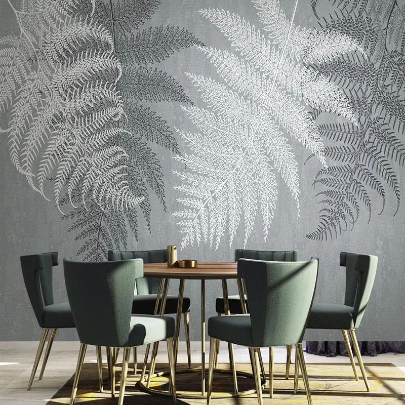 Customized products Modern Simple Leaf Wallpaper Nordic Style Tropical Plants Photo Wall Mural Living Room TV Sofa Home Decor 8d