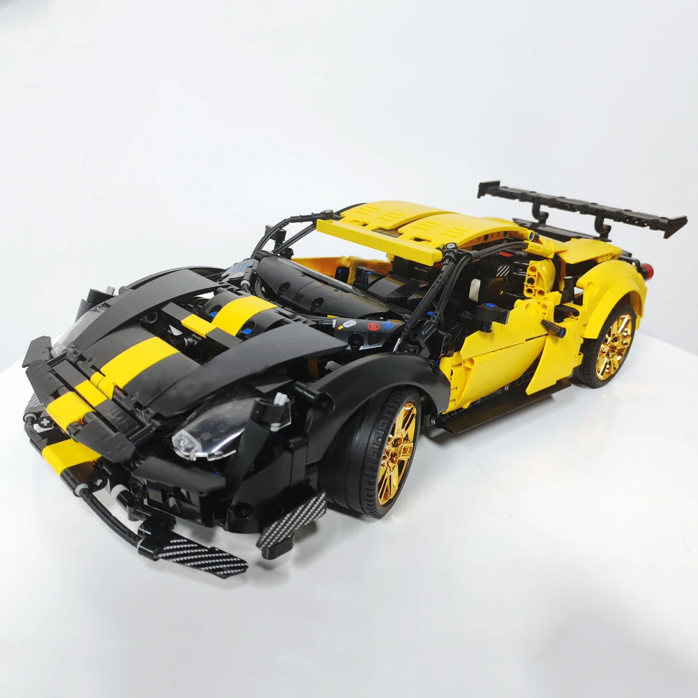 High Tech 86200 Technical Super Speed Sports Yellow Black Car Building Blocks Bricks Model Toys Christmas Birthday Gifts 1785pcs