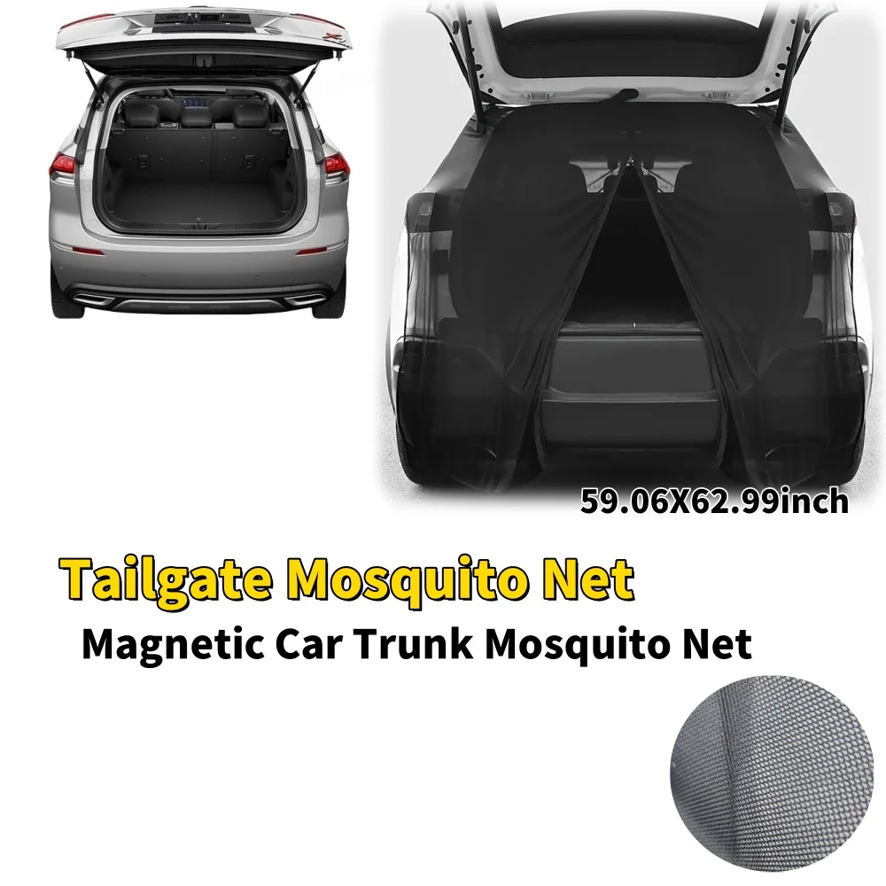 

Magnetic Car Tailgate Mosquito Net 62.99x59.06" UV Protection Breathable Mesh Window For Trunk Rear Door Protection Accessories