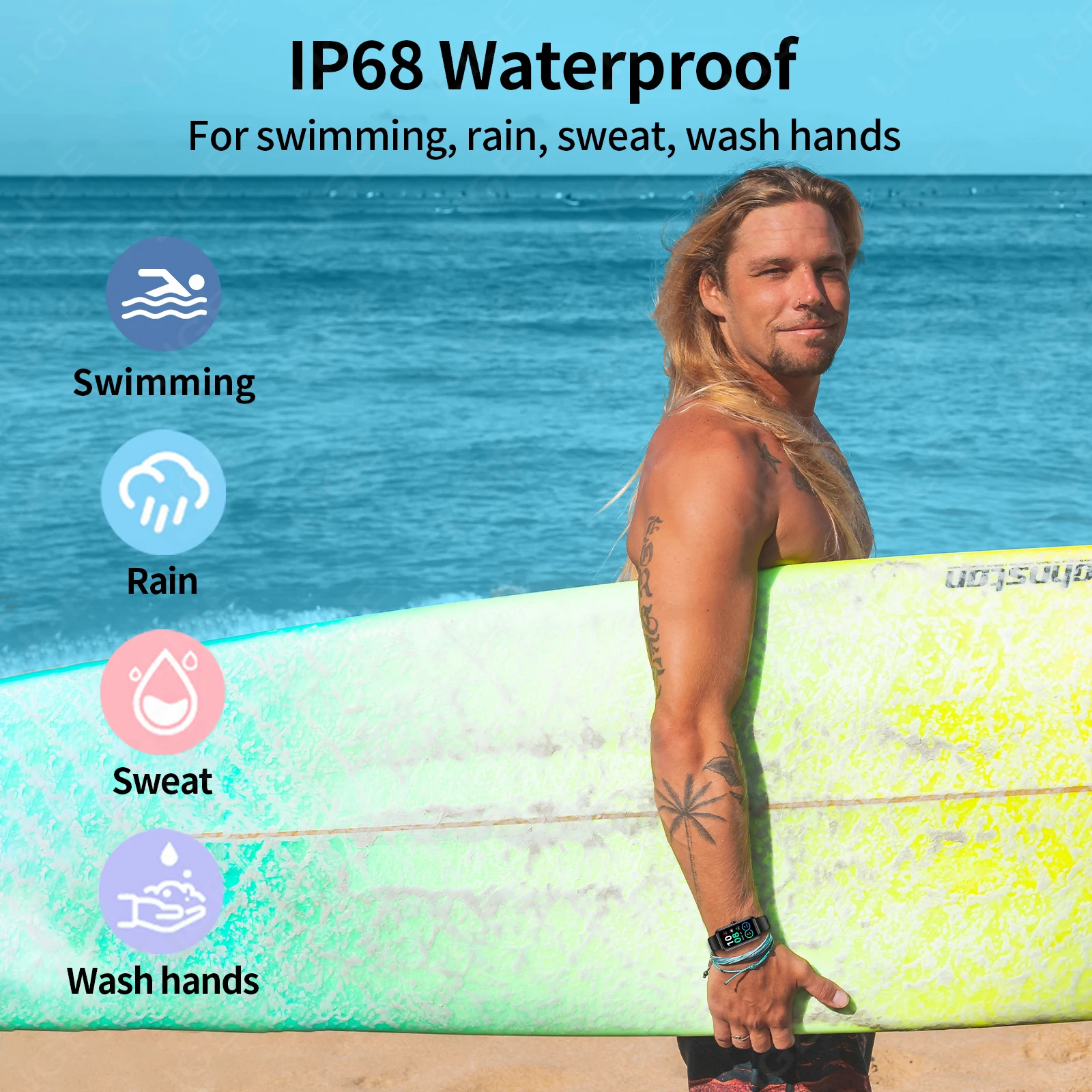 LIGE 2025 Nuovo Bluetooth Smartwatch Uomo Donna Promemoria chiamate Fitness Health Tracker Bracciale 1.47 "HD Smart Watch per Android IOS