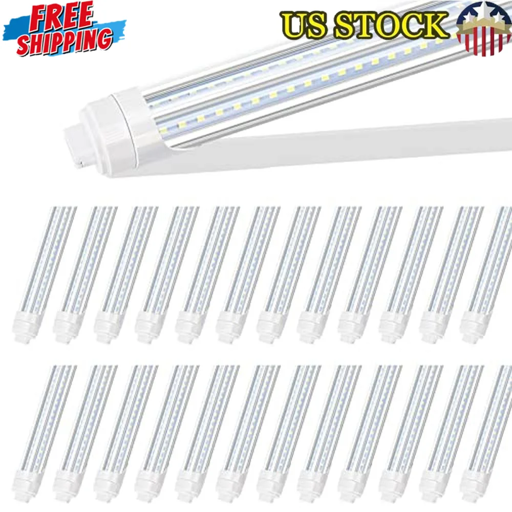 LED Tube Light 8FT 90W Rotate V Shape,T8 T10 T12 8 Foot Bulb 6000K Cold White 10000LM Clear Cover Fluorescent Replacement Garage