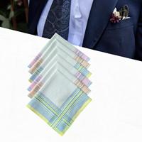 6Pcs Cotton Men's Handkerchiefs Pocket Square Hankies, Classic for Prom Weddings