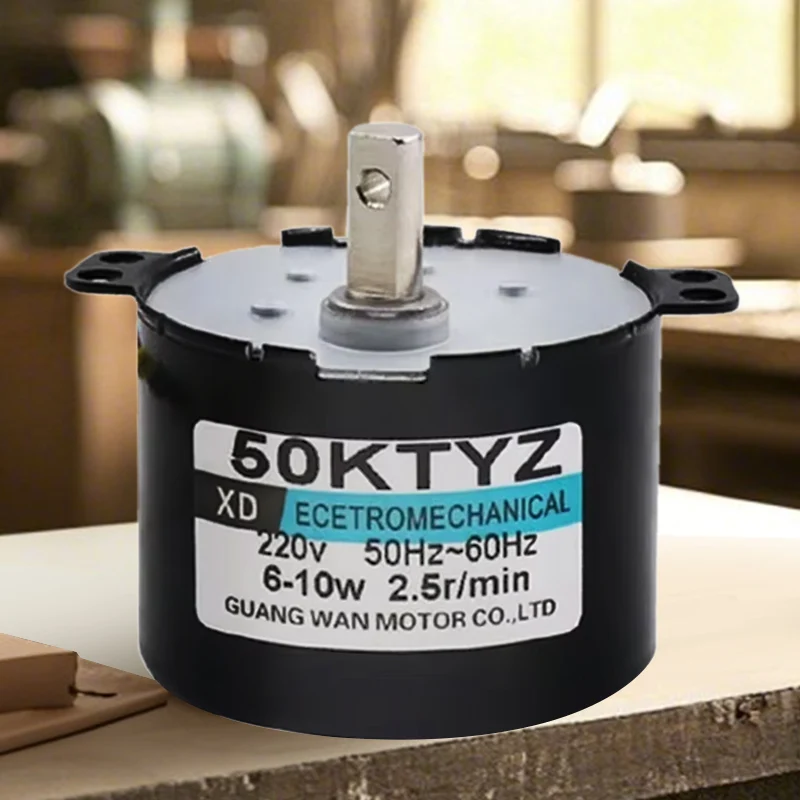 Permanente magneet AC synchrone motorreductor 1 RPM 2,5 RPM 50KTYZ snelheidsreductiemiddel langzame snelheid metalen reductiemotor voor industrieel gebruik