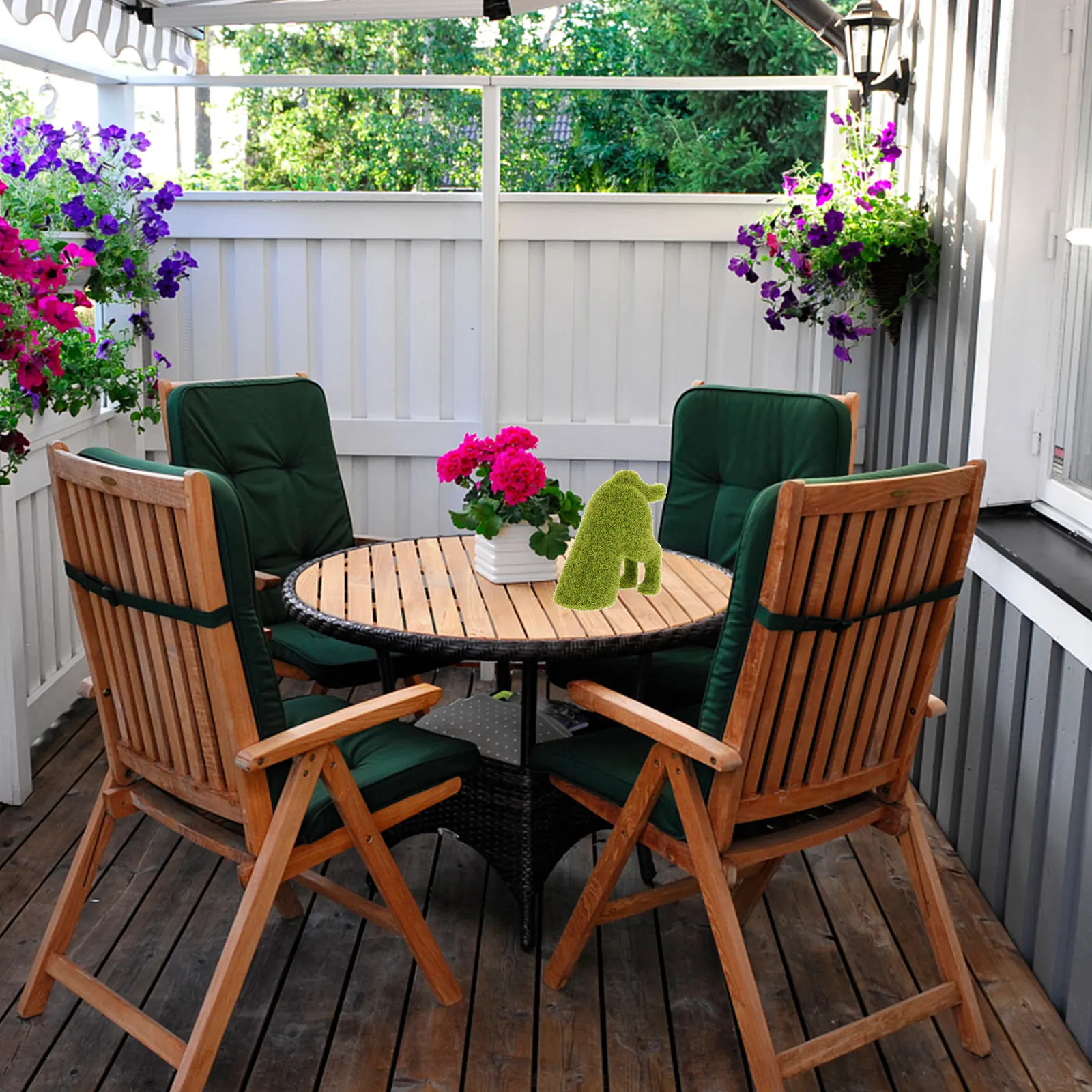 

Зеленая реалистичная скульптура щенка для комнаты, двора, виллы, крыльца, парка, флокированная собака, садовый декор