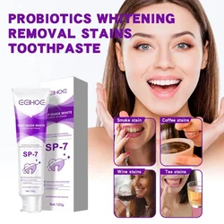 Probiotic toothpaste deep cleaning tooth stain tartar oral odor fresh breath whitening yellow teeth removal Decay Teeth gum care