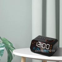 Led Digital Alarm Clock Fm Radio Dimming With Meter Humidity Snooze Rechargeable Temperature Function
