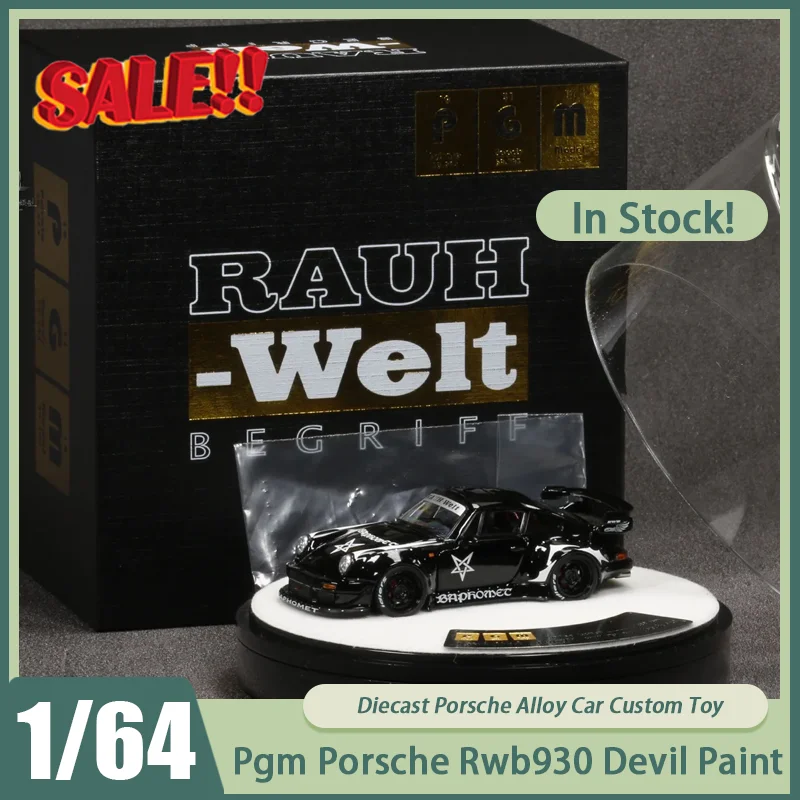 

Новинка в наличии Pgm 1:64 Porsche Rwb930 Devil Paint, полнодверная модель из сплава, миниатюрная литая под давлением, широкий корпус, модифицированные украшения, игрушка на заказ