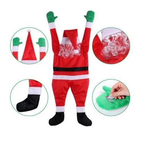 Santa Claus climbing walls, decorating clothes, Christmas funny ornaments, decorations, hanging gifts, Christmas pendants