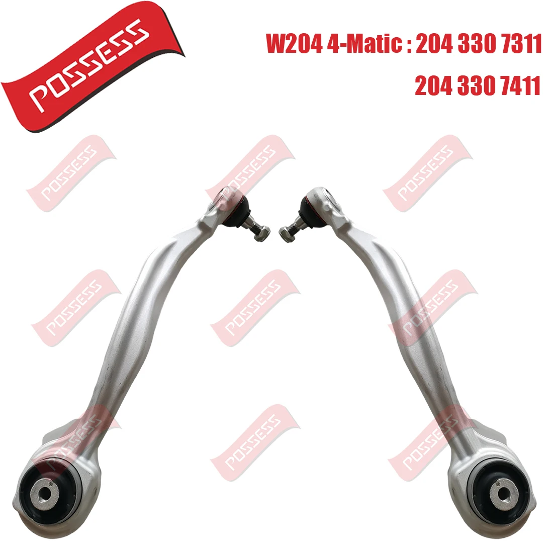 

A Pair of Front Lower Suspension Curved Control Arm For Mercedes Benz C-Class W204 S204 4Matic 2007-2014,2043307311 2043307411