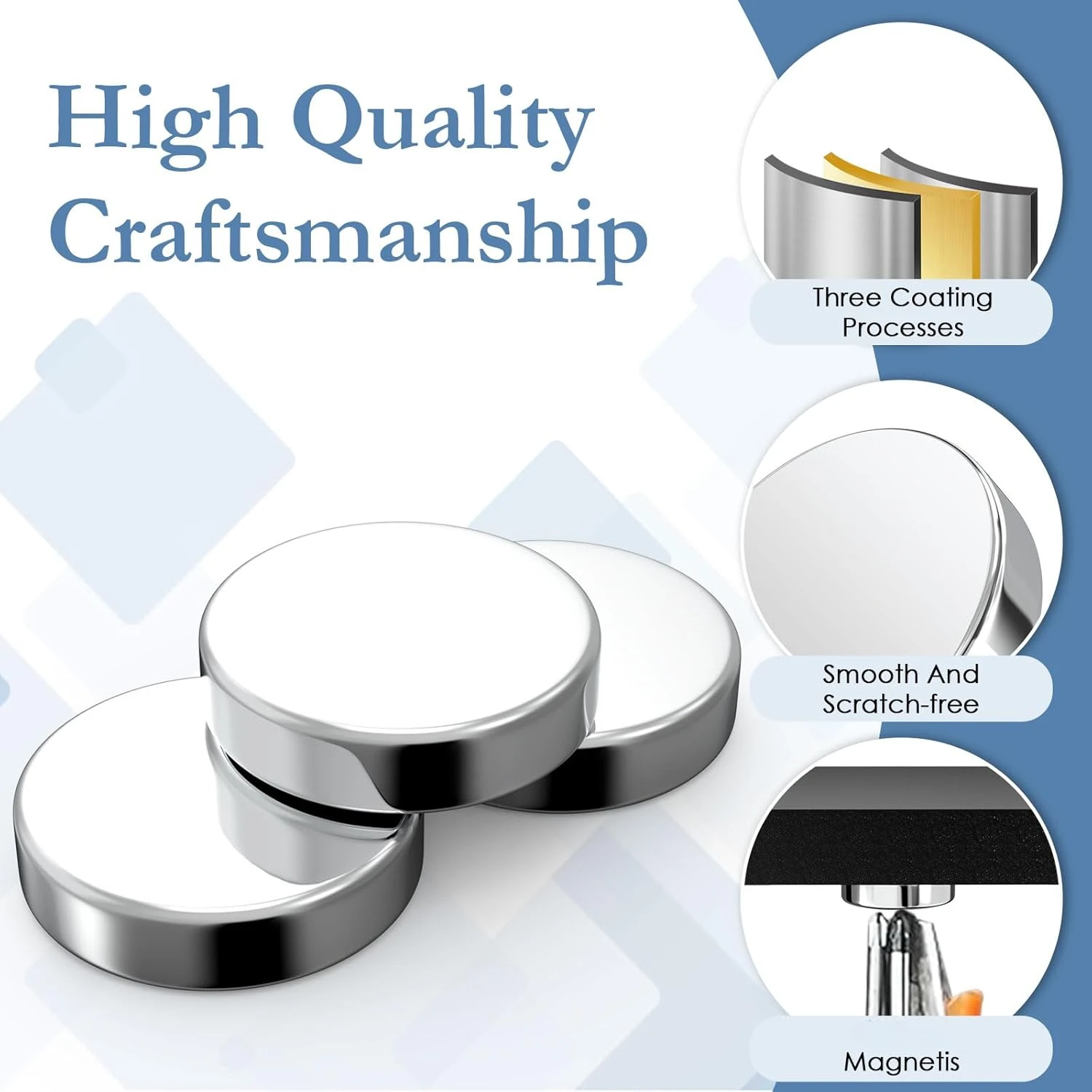 10 x 3 mm runder Magnet, geeignet für Weihnachts-DIY, Zuhause, Vorhangbefestigung, Büro-Whiteboard, magnetisches Graffiti, Werkzeugwandaufbewahrung – Detail 3